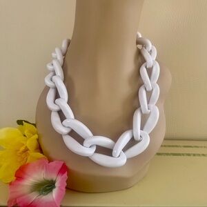 Chunky White Chain Necklace - J Crew Signed